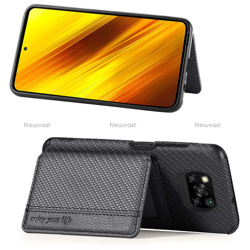 Ultra-thin Silicone Gel Soft Case Cover with Magnetic S01D for Xiaomi Poco X3 NFC