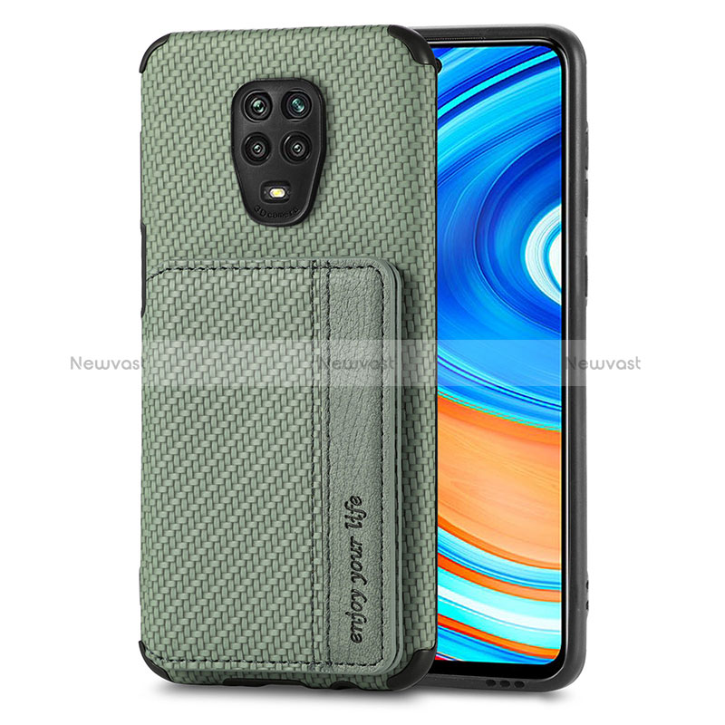 Ultra-thin Silicone Gel Soft Case Cover with Magnetic S01D for Xiaomi Redmi Note 9 Pro Max Green