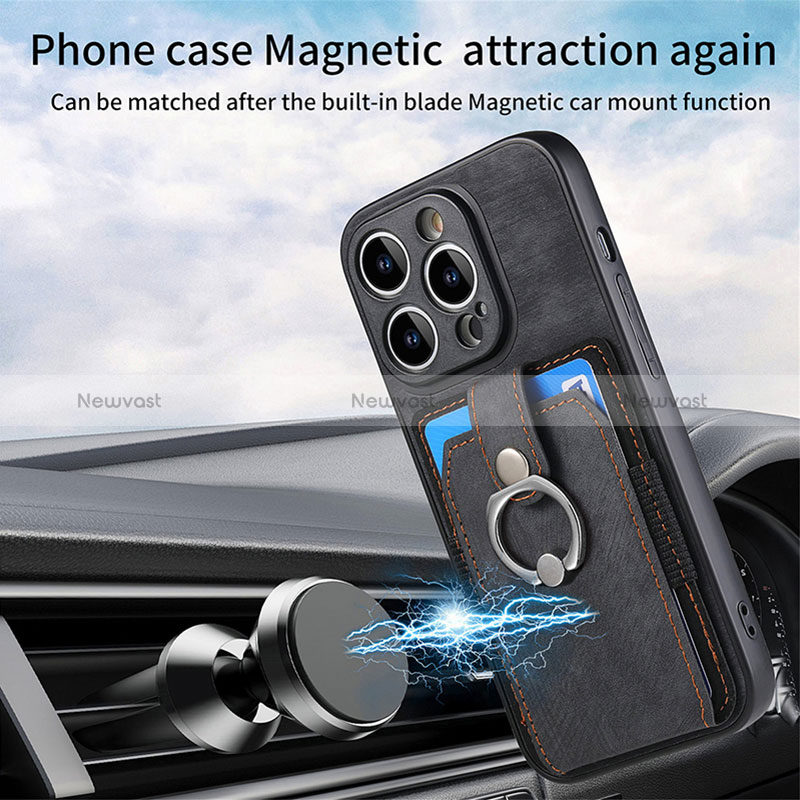 Ultra-thin Silicone Gel Soft Case Cover with Magnetic S02D for Apple iPhone 13 Pro