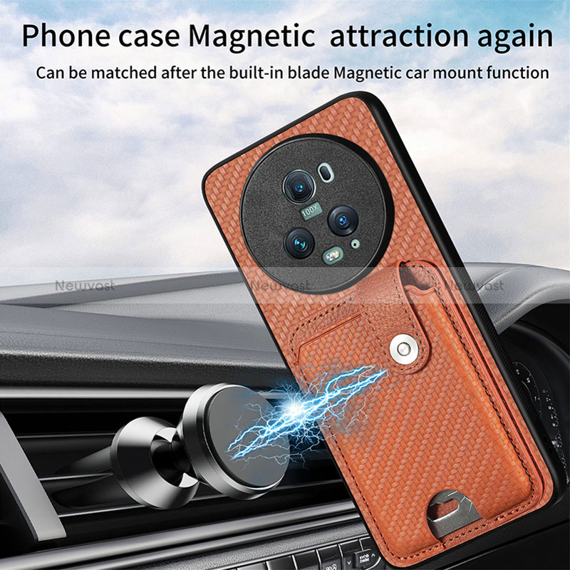 Ultra-thin Silicone Gel Soft Case Cover with Magnetic S02D for Huawei Honor Magic5 Pro 5G