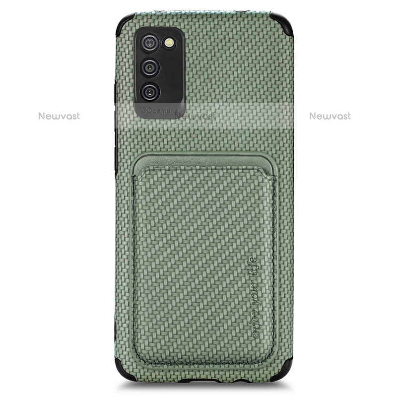 Ultra-thin Silicone Gel Soft Case Cover with Magnetic S02D for Samsung Galaxy A02s Green