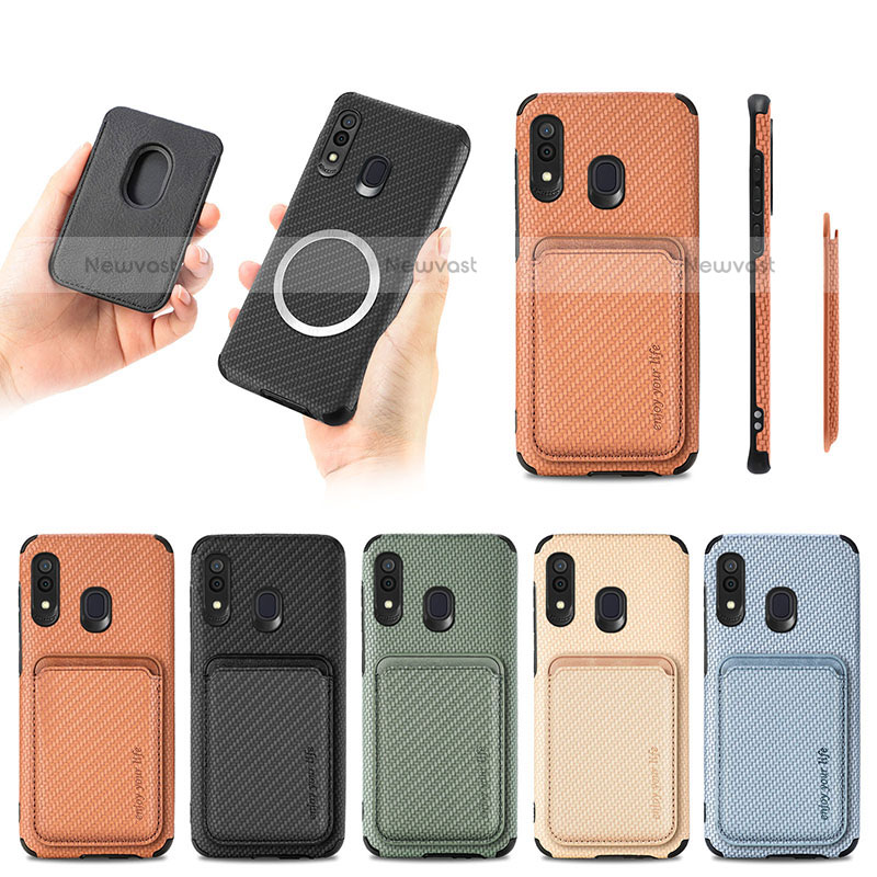 Ultra-thin Silicone Gel Soft Case Cover with Magnetic S02D for Samsung Galaxy A20