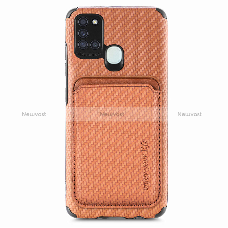 Ultra-thin Silicone Gel Soft Case Cover with Magnetic S02D for Samsung Galaxy A21s