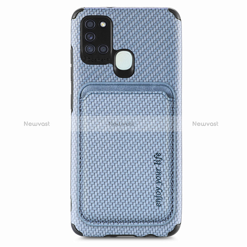 Ultra-thin Silicone Gel Soft Case Cover with Magnetic S02D for Samsung Galaxy A21s
