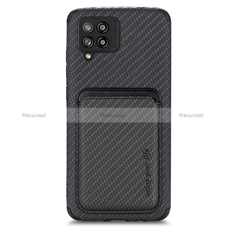 Ultra-thin Silicone Gel Soft Case Cover with Magnetic S02D for Samsung Galaxy A42 5G Black