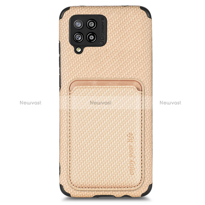 Ultra-thin Silicone Gel Soft Case Cover with Magnetic S02D for Samsung Galaxy A42 5G Gold