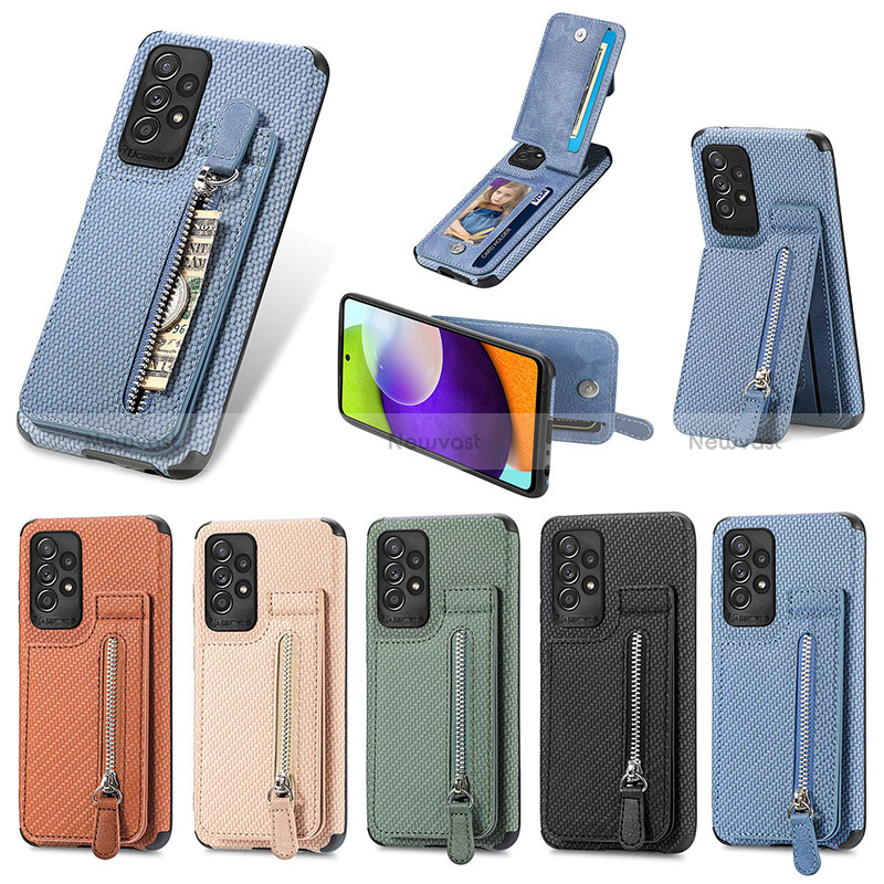 Ultra-thin Silicone Gel Soft Case Cover with Magnetic S02D for Samsung Galaxy A52 5G