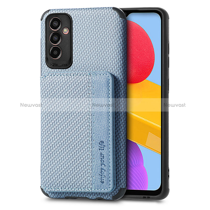 Ultra-thin Silicone Gel Soft Case Cover with Magnetic S02D for Samsung Galaxy M13 5G Blue