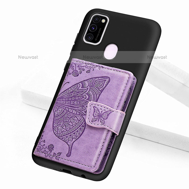 Ultra-thin Silicone Gel Soft Case Cover with Magnetic S02D for Samsung Galaxy M21