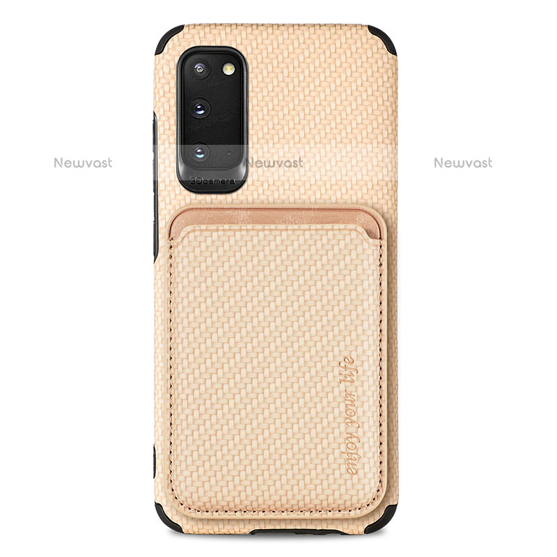 Ultra-thin Silicone Gel Soft Case Cover with Magnetic S02D for Samsung Galaxy S20 5G Gold