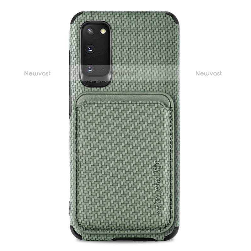 Ultra-thin Silicone Gel Soft Case Cover with Magnetic S02D for Samsung Galaxy S20 5G Green