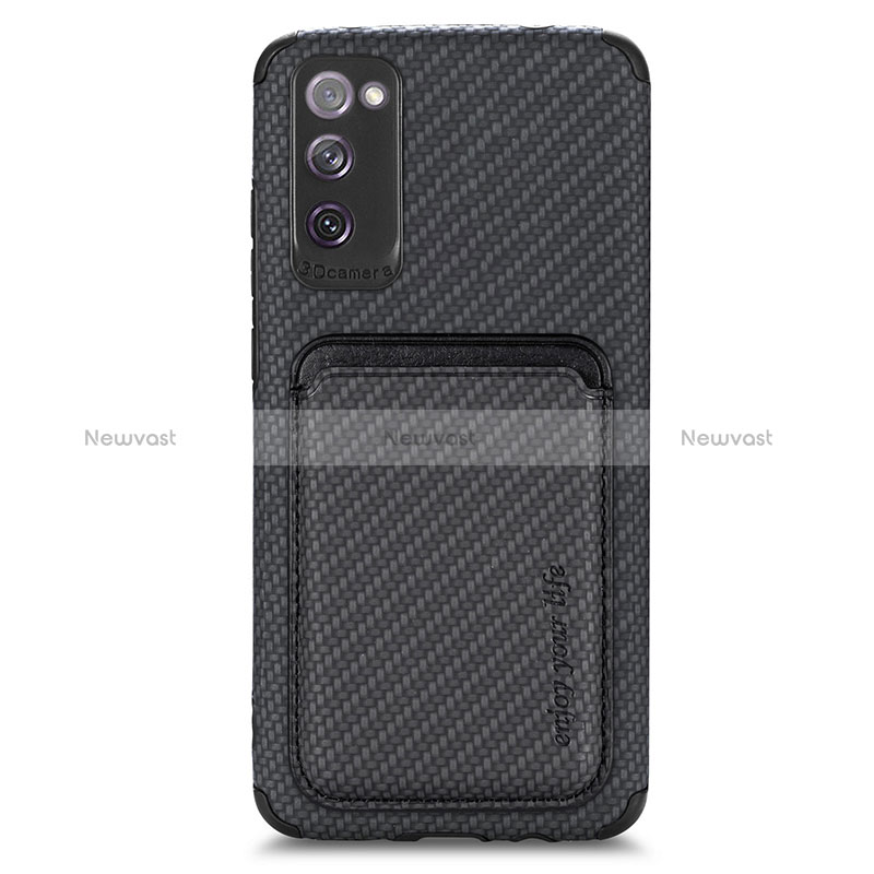 Ultra-thin Silicone Gel Soft Case Cover with Magnetic S02D for Samsung Galaxy S20 FE (2022) 5G Black