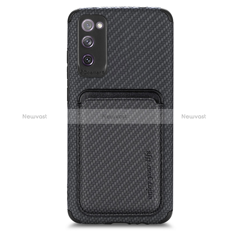 Ultra-thin Silicone Gel Soft Case Cover with Magnetic S02D for Samsung Galaxy S20 FE 5G Black