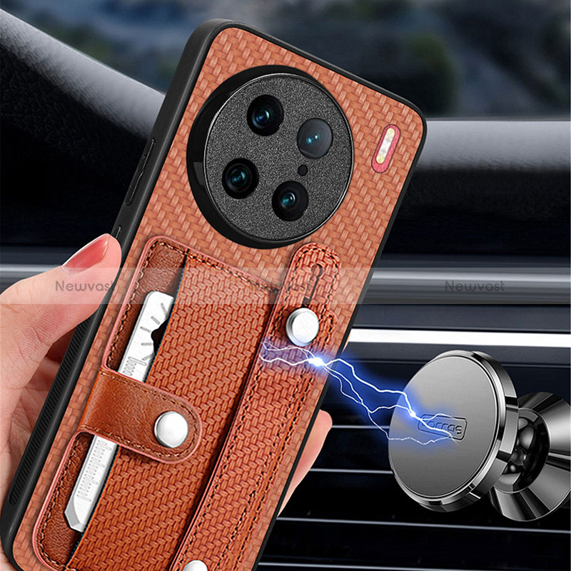 Ultra-thin Silicone Gel Soft Case Cover with Magnetic S02D for Vivo X90 Pro 5G