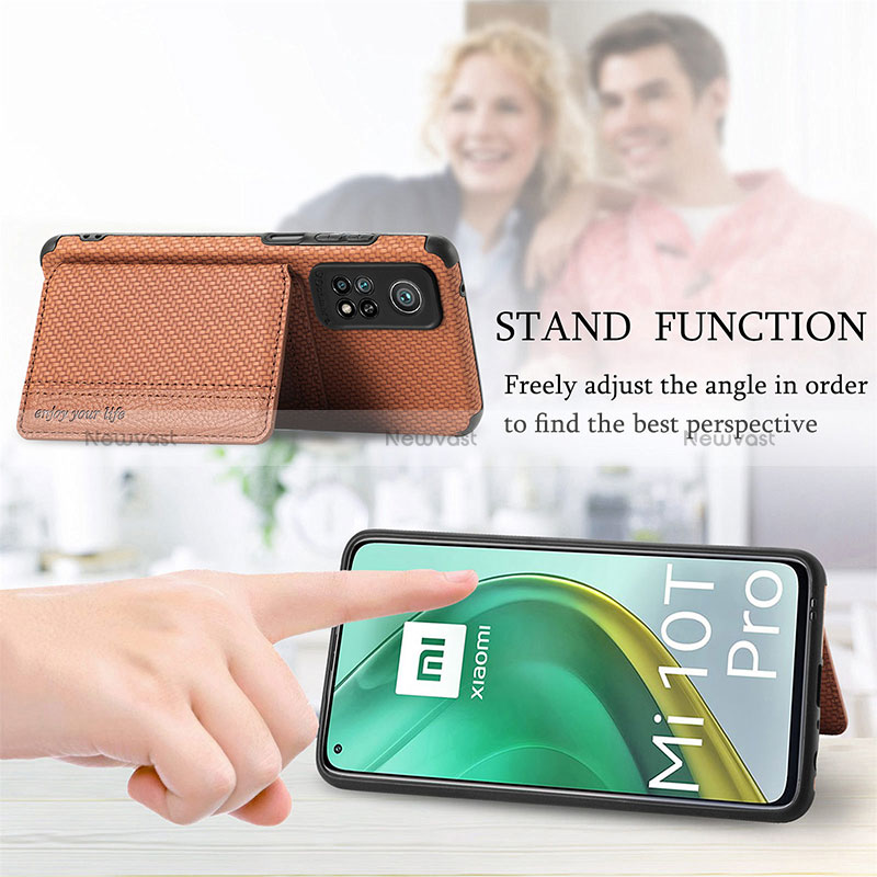 Ultra-thin Silicone Gel Soft Case Cover with Magnetic S02D for Xiaomi Mi 10T 5G