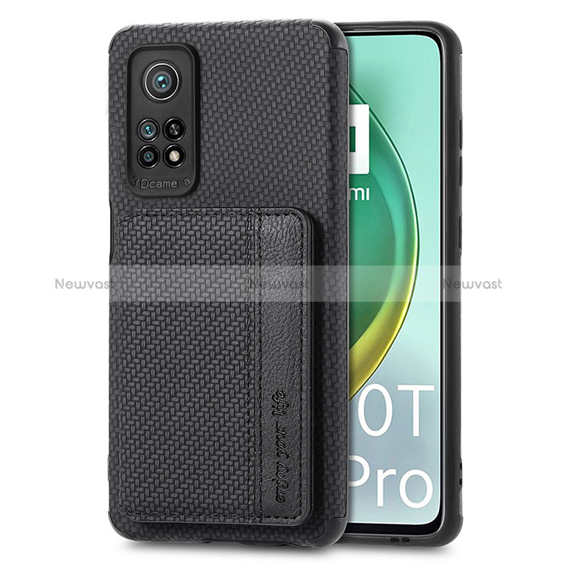 Ultra-thin Silicone Gel Soft Case Cover with Magnetic S02D for Xiaomi Mi 10T Pro 5G Black