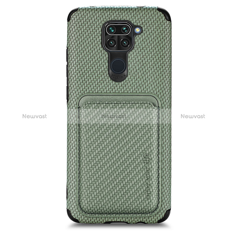Ultra-thin Silicone Gel Soft Case Cover with Magnetic S02D for Xiaomi Redmi Note 9 Green