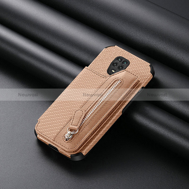 Ultra-thin Silicone Gel Soft Case Cover with Magnetic S02D for Xiaomi Redmi Note 9 Pro Gold