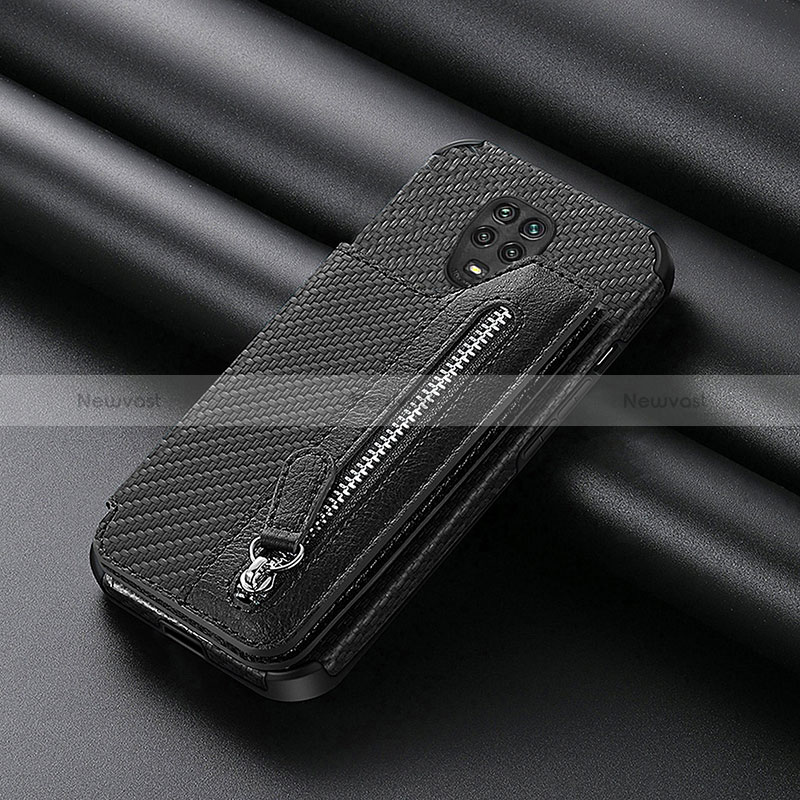 Ultra-thin Silicone Gel Soft Case Cover with Magnetic S02D for Xiaomi Redmi Note 9S Black