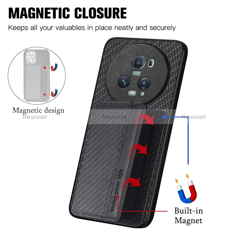 Ultra-thin Silicone Gel Soft Case Cover with Magnetic S03D for Huawei Honor Magic5 Pro 5G