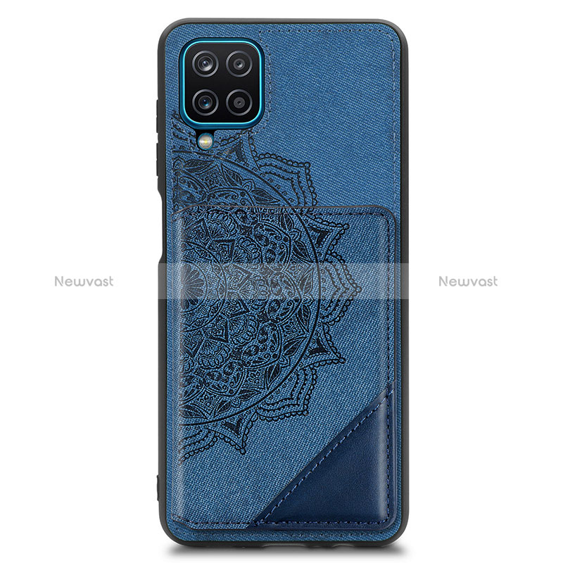 Ultra-thin Silicone Gel Soft Case Cover with Magnetic S03D for Samsung Galaxy A12 Nacho Blue