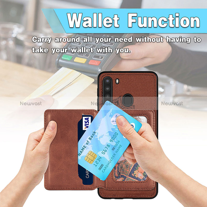 Ultra-thin Silicone Gel Soft Case Cover with Magnetic S03D for Samsung Galaxy A21