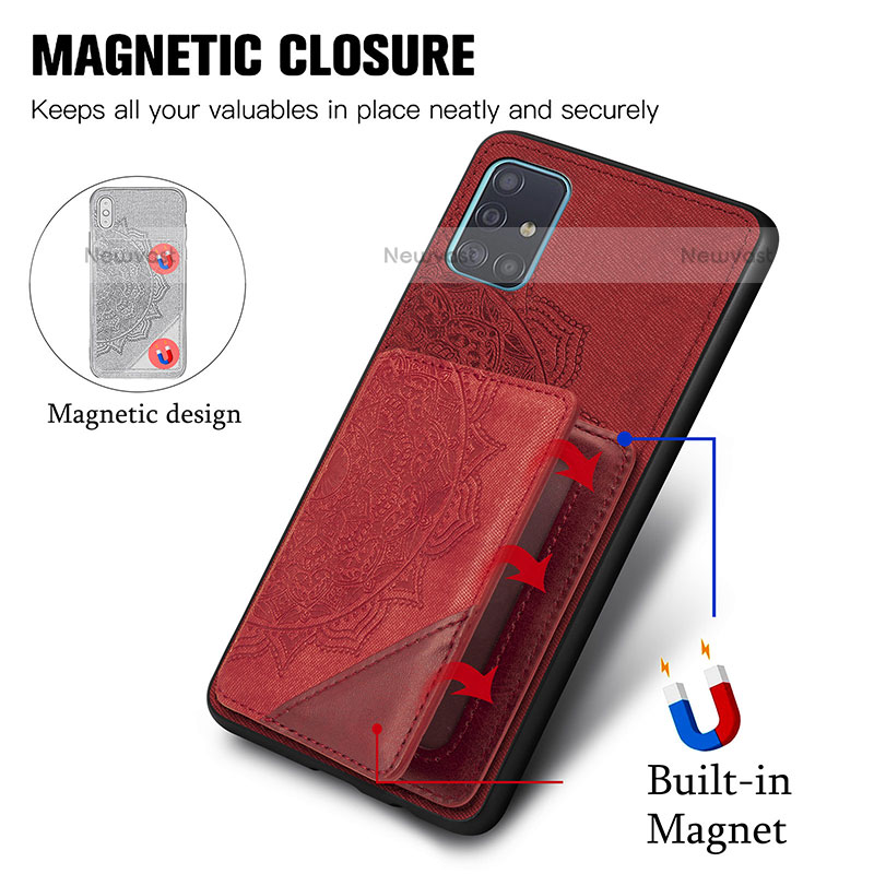 Ultra-thin Silicone Gel Soft Case Cover with Magnetic S03D for Samsung Galaxy A51 4G