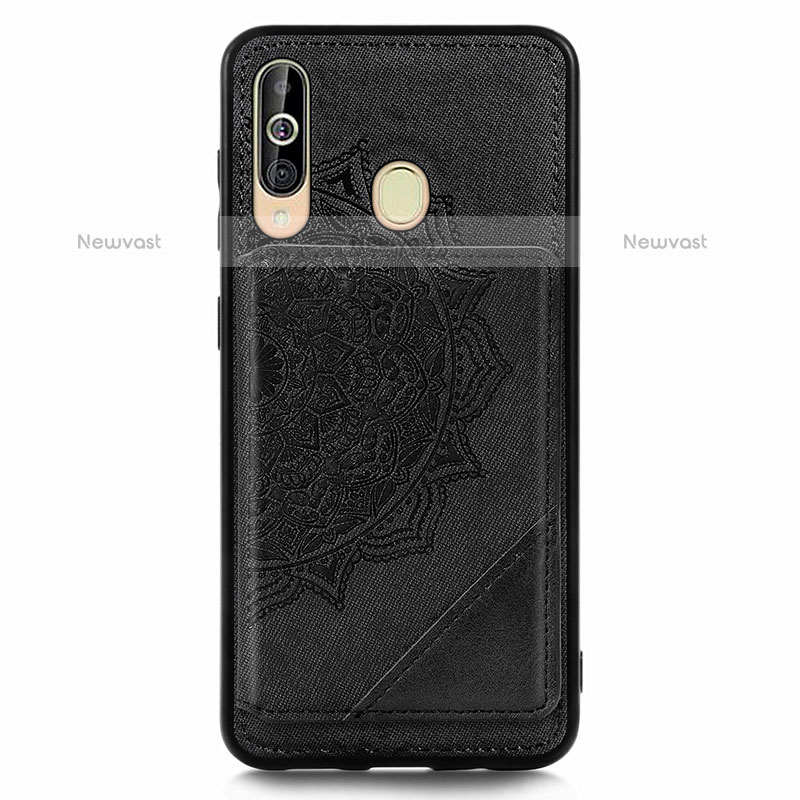 Ultra-thin Silicone Gel Soft Case Cover with Magnetic S03D for Samsung Galaxy M40 Black