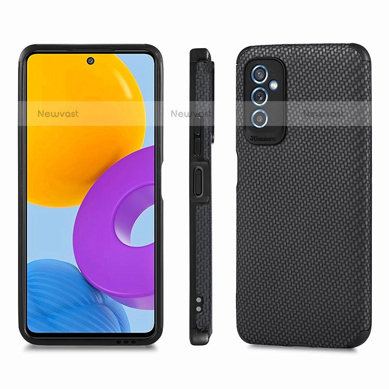 Ultra-thin Silicone Gel Soft Case Cover with Magnetic S03D for Samsung Galaxy M52 5G Black