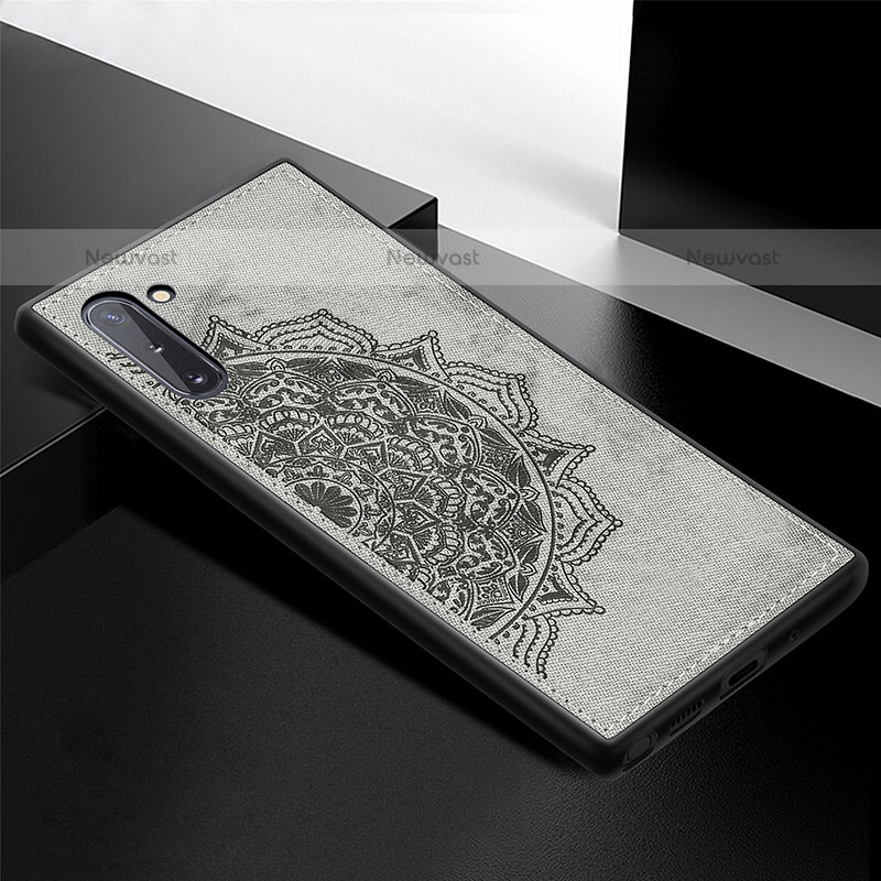 Ultra-thin Silicone Gel Soft Case Cover with Magnetic S03D for Samsung Galaxy Note 10 5G Gray