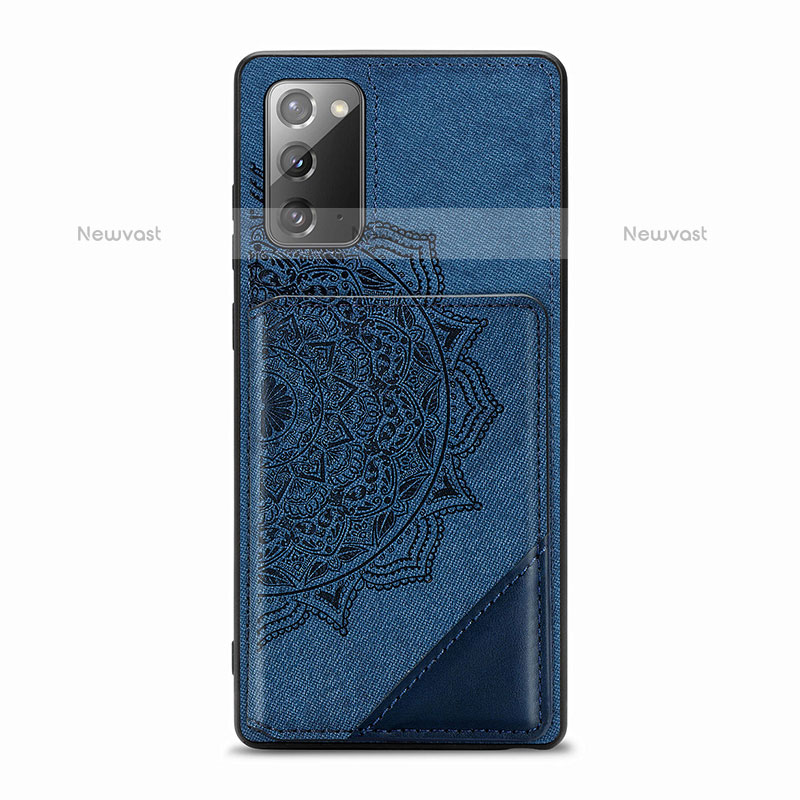 Ultra-thin Silicone Gel Soft Case Cover with Magnetic S03D for Samsung Galaxy Note 20 5G Blue