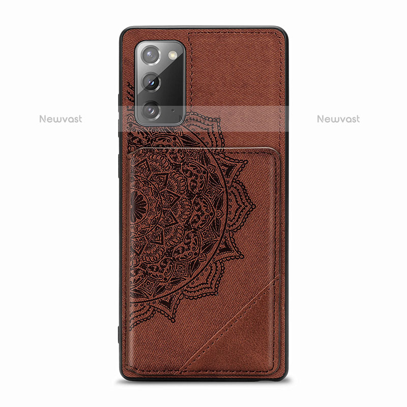 Ultra-thin Silicone Gel Soft Case Cover with Magnetic S03D for Samsung Galaxy Note 20 5G Brown
