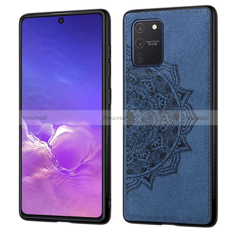 Ultra-thin Silicone Gel Soft Case Cover with Magnetic S03D for Samsung Galaxy S10 Lite Blue