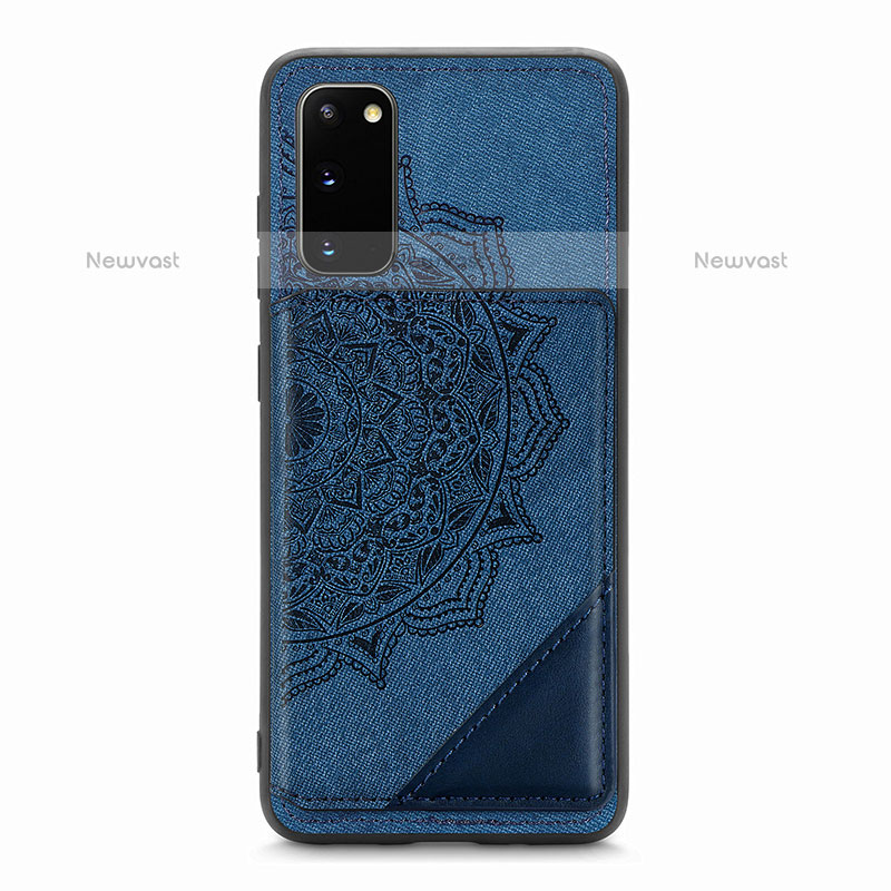 Ultra-thin Silicone Gel Soft Case Cover with Magnetic S03D for Samsung Galaxy S20 5G Blue