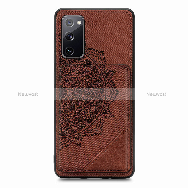 Ultra-thin Silicone Gel Soft Case Cover with Magnetic S03D for Samsung Galaxy S20 Lite 5G Brown