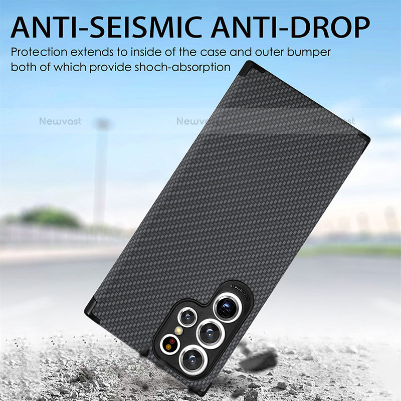 Ultra-thin Silicone Gel Soft Case Cover with Magnetic S03D for Samsung Galaxy S21 Ultra 5G