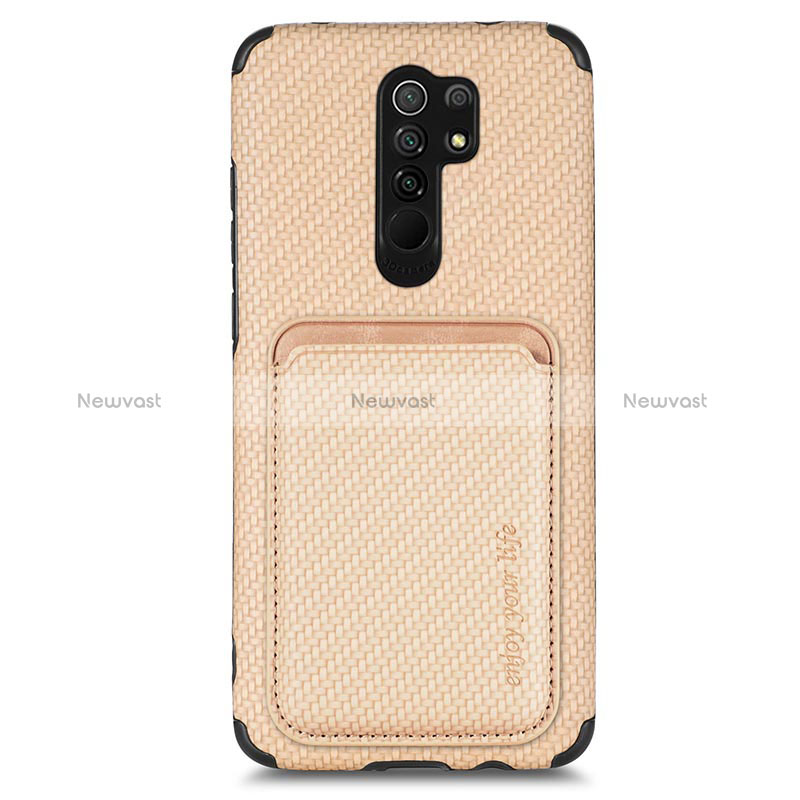 Ultra-thin Silicone Gel Soft Case Cover with Magnetic S03D for Xiaomi Redmi 9 Gold