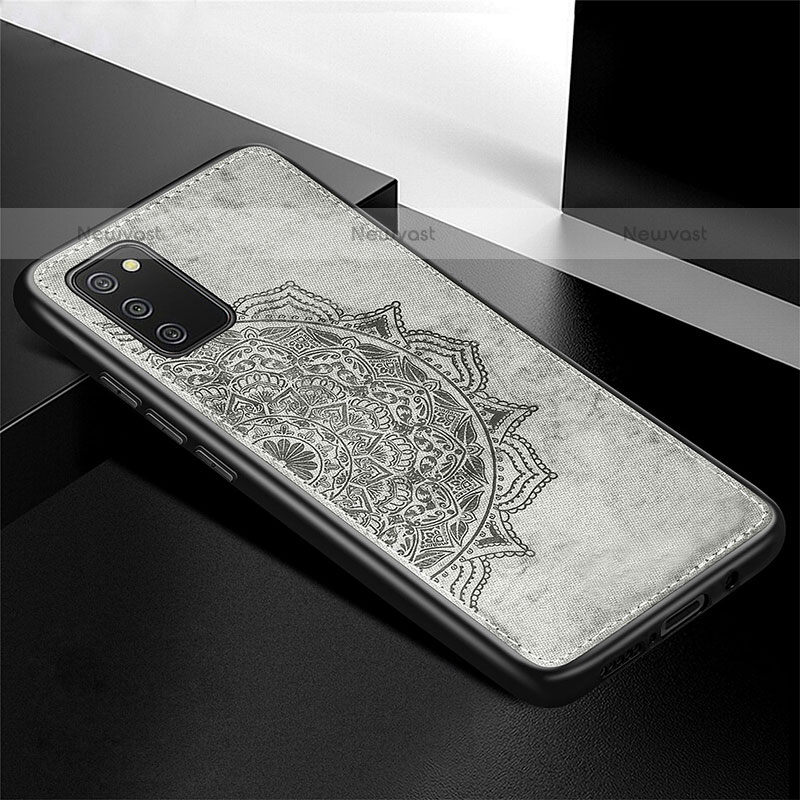 Ultra-thin Silicone Gel Soft Case Cover with Magnetic S04D for Samsung Galaxy A02s Gray