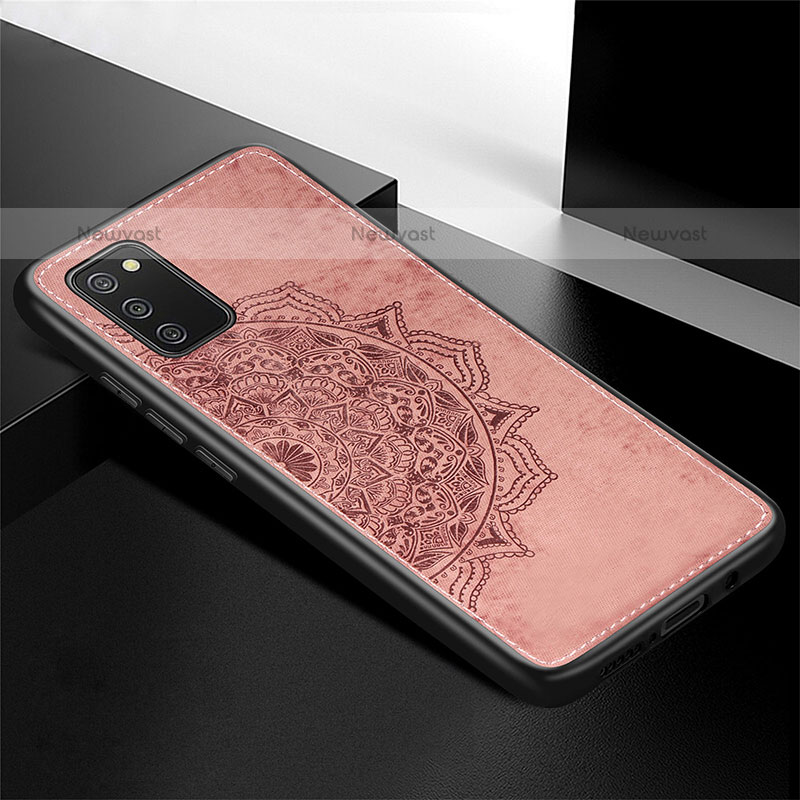 Ultra-thin Silicone Gel Soft Case Cover with Magnetic S04D for Samsung Galaxy A02s Rose Gold