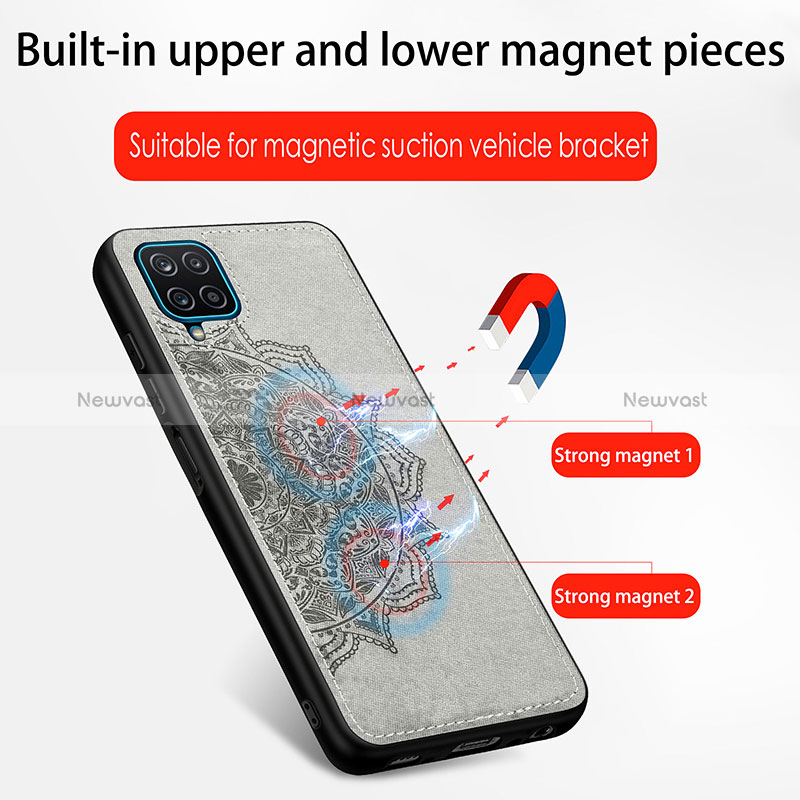 Ultra-thin Silicone Gel Soft Case Cover with Magnetic S04D for Samsung Galaxy A12 Nacho