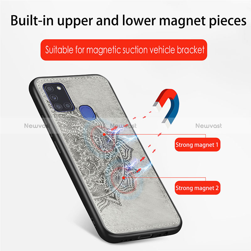 Ultra-thin Silicone Gel Soft Case Cover with Magnetic S04D for Samsung Galaxy A21s