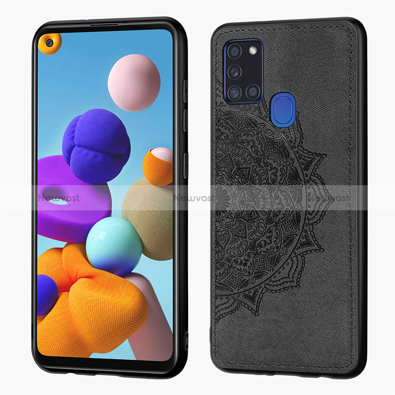 Ultra-thin Silicone Gel Soft Case Cover with Magnetic S04D for Samsung Galaxy A21s