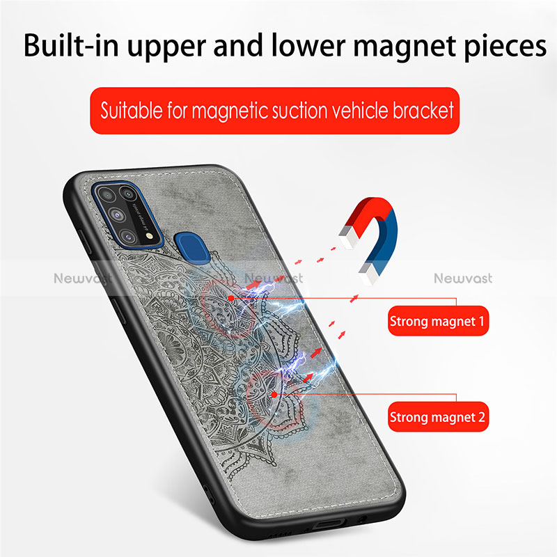 Ultra-thin Silicone Gel Soft Case Cover with Magnetic S04D for Samsung Galaxy M21s