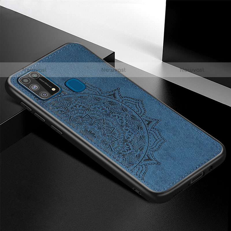 Ultra-thin Silicone Gel Soft Case Cover with Magnetic S04D for Samsung Galaxy M31 Blue