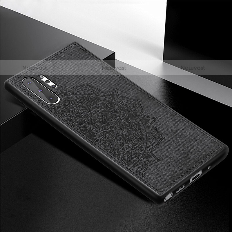 Ultra-thin Silicone Gel Soft Case Cover with Magnetic S04D for Samsung Galaxy Note 10 Plus 5G Black