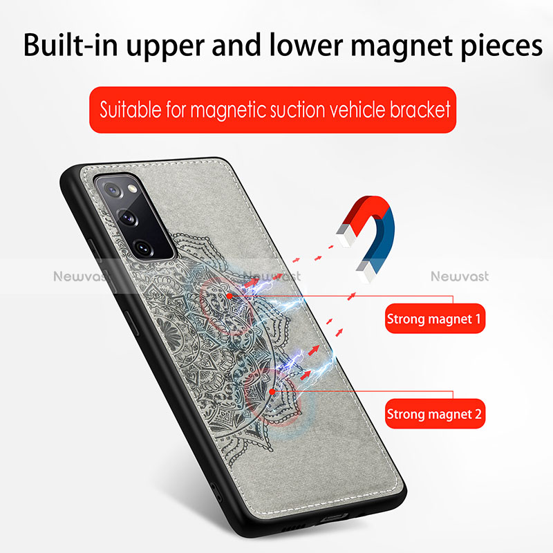 Ultra-thin Silicone Gel Soft Case Cover with Magnetic S04D for Samsung Galaxy S20 FE 5G