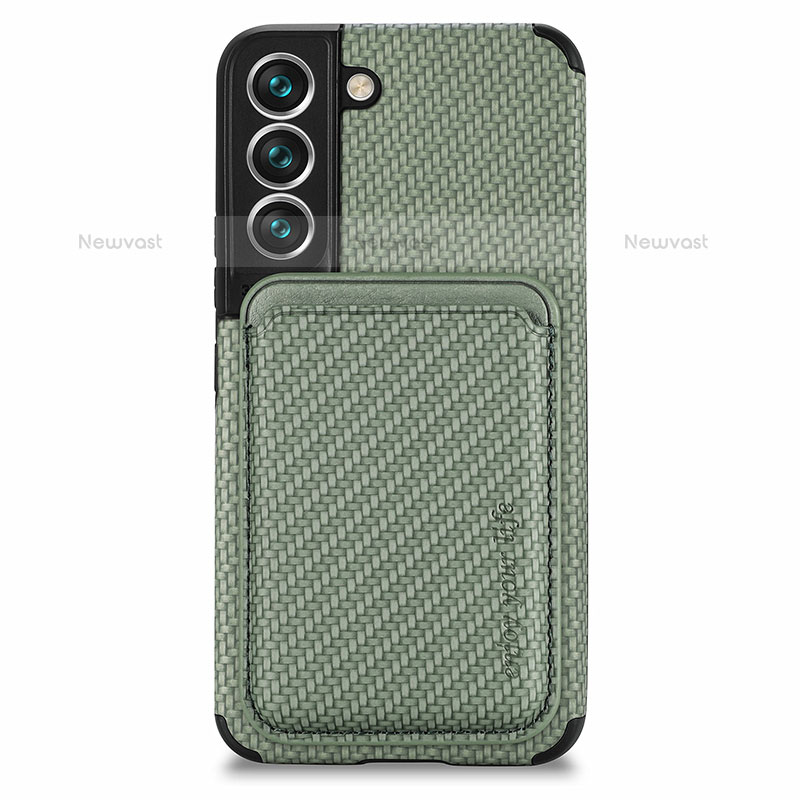 Ultra-thin Silicone Gel Soft Case Cover with Magnetic S04D for Samsung Galaxy S21 5G Green
