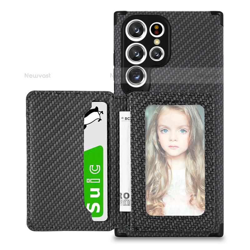 Ultra-thin Silicone Gel Soft Case Cover with Magnetic S04D for Samsung Galaxy S23 Ultra 5G