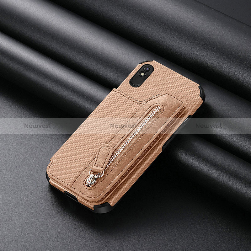 Ultra-thin Silicone Gel Soft Case Cover with Magnetic S04D for Xiaomi Redmi 9A Gold