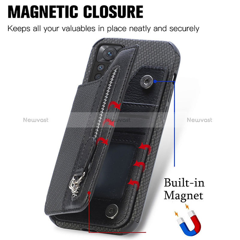 Ultra-thin Silicone Gel Soft Case Cover with Magnetic S04D for Xiaomi Redmi Note 11 Pro 4G